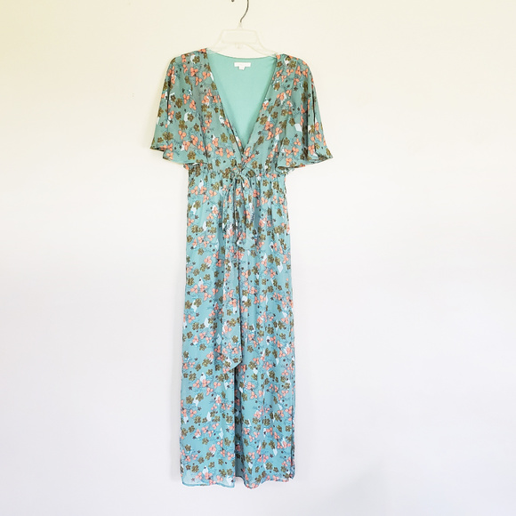 Green Floral Maxi Dress by Tulle - Size Small - Picture 1 of 8